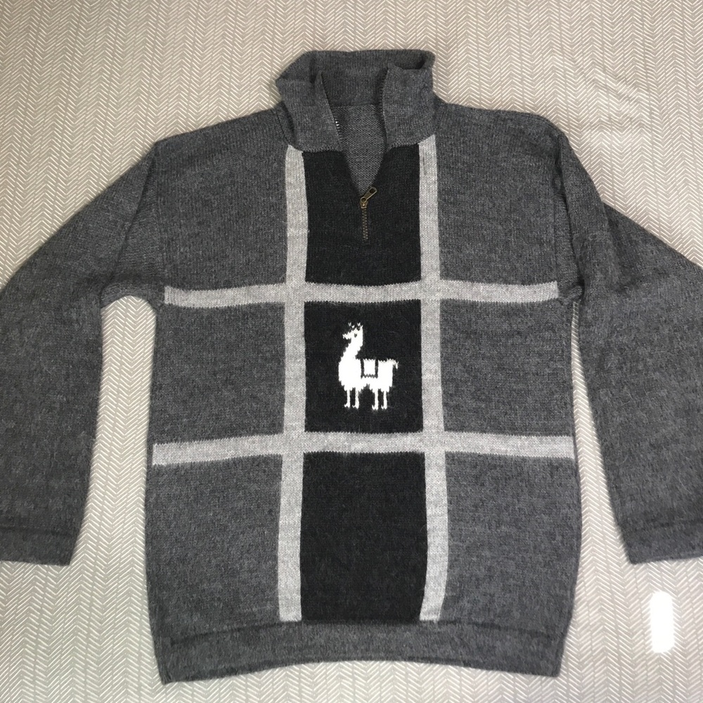 Alpaca quarter zip sweatshirt.